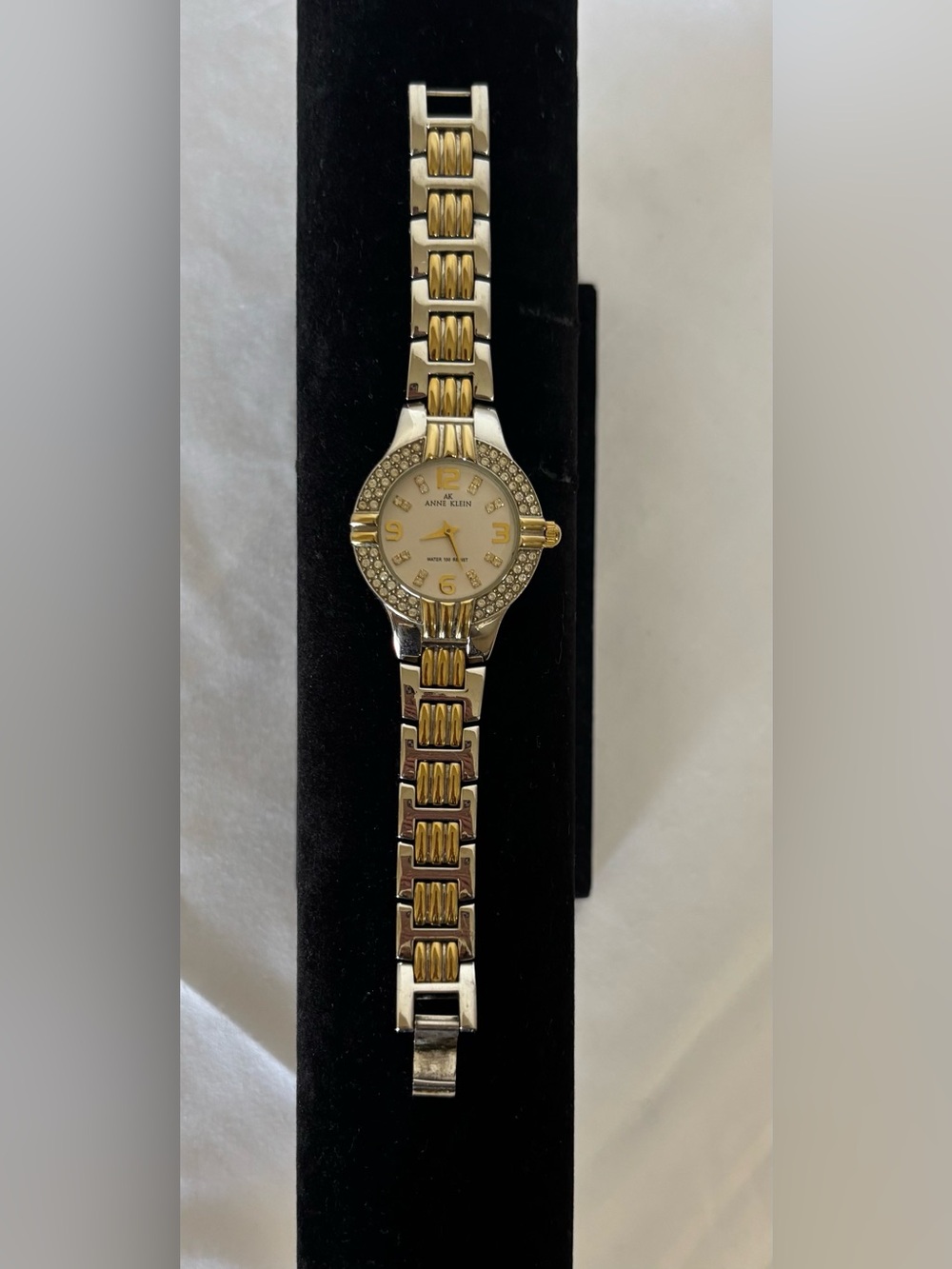 Vintage Timeless Classic Old Money Anne Klein Rhinestones & Two Tone Metal Watch